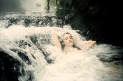 inthedeepblue:   Ana Kras photographed by Amanda Charchian  seems a deep blue warm river  