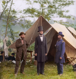 Timelightbox:  1862. Allan Pinkerton, President Lincoln, And Maj. Gen. John A. Mcclernand