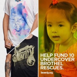 staypozitive:  Hey everyone, PLEASE read this! Thousands of young girls are enslaved in forced prostitution in Thailand right now. Girls as young as 7 are raped up to 20 times a day!! I’ve teamed up with Sevenly to help fund rescue missions for these