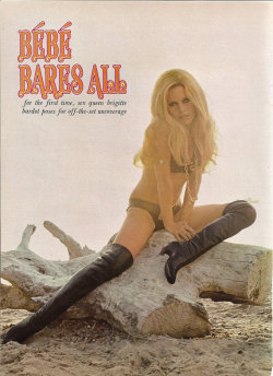 Original Brigitte Bardot Pin-Up &ldquo;BéBé Bares All&rdquo; First Playboy Pictorial Appearance April 1969 8&quot;x11&quot; Now available at: https://www.etsy.com/listing/113185030/original-brigitte-bardot-pin-up-bebe?ref=v1_other_2