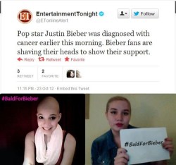 the-absolute-funniest-posts:  thedailywhat: This Is All Kinds Of Wrong of the Day: First: Anonymous 4Chan trolls posted a fake screenshot of a tweet by verified “Entertainment Tonight” that “confirmed” Justin Bieber had leukemia. Tweets from Kanye, Nicki