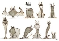 oliviersilven:  BATS SKETCHES Croquis Photoshop. All Artwork Copyright Olivier SILVEN.   Ah! Bats! ~Mame Dennis