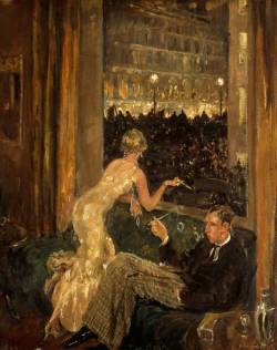 poboh:  View of an interior with a couple watching the arrival of the Jarrow Marchers in London through a window, 1936, Thomas Cantrell Dugdale. English (1880 - 1952) 