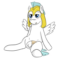 Cute Guard Pony NSFW warning.  Trying a different style of line inking by bumping up the resolution and trying a brush instead of the pen in SAI.  
