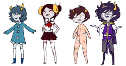 feastings:  i keep getting questions about the new outfits n stuff so i made a ittle thing for what i had in mind when i was pixeling them really thoguh jus interpret them however you want ( ´ ▽ ` )ﾉ 