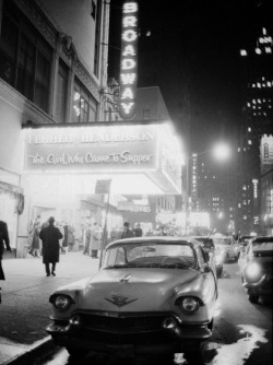 theniftyfifties:  Broadway at night, New