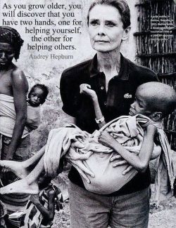 fessyfess:  Audrey Hepburn spent many years in Africa helping the helpless. Yet all the pictures on Tumblr show her as a fashion icon. Fashion passes in a wink, compassion lasts forever. 