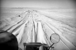 Mythologyofblue:  George Rodger, Through The Windscreen On Route To In-Salah, Sahara