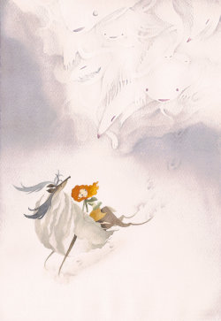 5Omnifer:  Gerda, The Reindeer And The Snow-Flakes By ~Natalianinomiya  Gorgeous!