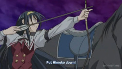 thatonemoonie:  Yes, Chikane. Because arrows are gonna be SO effective against a mecha. We need a “You Tried” star here. 