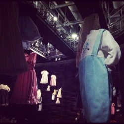 seanpaulellis:  Creepy doll outfits hanging from the ceiling at Arena Stage.  GAHHH