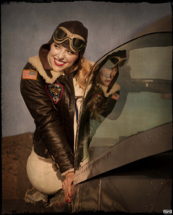 girls-n-aircraft:  Bailey &amp; the L-17 by airplaneguy38 on Flickr.   Smile of Aircraft girl! See more&hellip;