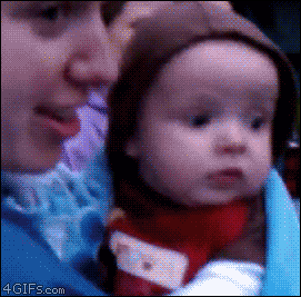 touch-me-without-fear:  4gifs:  Baby reacts