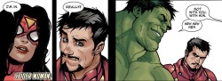 sacredkarcram:  Team Sad (Jessica Drew and the Hulk) from Avengers Assemble #9 