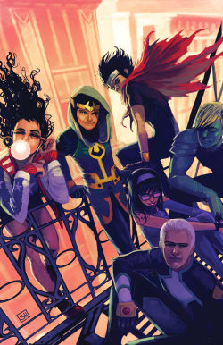 campaignofmadness:  stephanie-hans:  hip-young-beamslinger:  keaneoncomics:  Stephanie Hans’ variant for Young Avengers #2.  • Has Wiccan made a horrible mistake that comes back to bite everyone on their communal posteriors? Spoilers: Yes.• Does