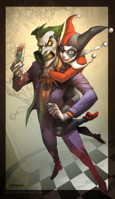 karasu87:  Joker and Harley by *el-grimlock