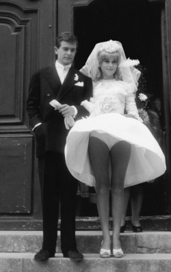 Catherine Deneuve &amp; David Bailey on their Wedding Day.