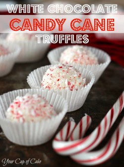 gastrogirl:  white chocolate candy cane truffles. 