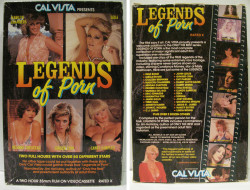 Legends of Porn, Cal Vista VHS, 1987 (Photo of Marilyn appears to be from a shoot promoting one of her Private Fantasies videos.)