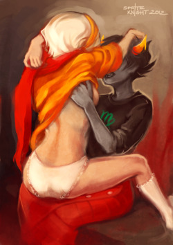 spriteknight:  My fiiiirst yuri picture! Yeah. :D I really love Rose and Kanaya, I started painting this much much before THE UPDATE but… hohoho, we were soooo right. :&gt; 