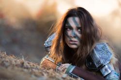 The sexy-ass Chloe Dykstra as Aela the Huntress. I very much approve.