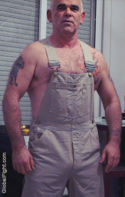 wrestlerswrestlingphotos:  men wearing overalls at ranch coveralls free pics