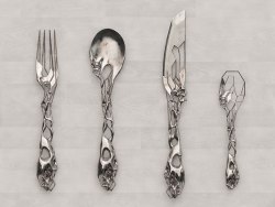 zen-mommy:  lovelylittlelulu:  potato-queeen:  deathwishyeezuz:  Silverware by Tim Burton. Now available at Macy’s  a-man-named-hellx  !!!  FUCKING WHAT  Give me 