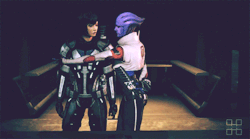 surimistick:  zellk:   Shepard, I never thought I’d enjoy having a partner.   #SHE LOOKS SO TSUN IN THE SECOND GIF #IT’S NOT LIKE I WANTED TO KISS U OR ANYTHING SHEPARD  This is everything i never knew i wanted 