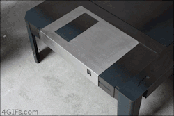 martincrieffsbakedpotato:  theleakypen:  esabelleryngin:  elkian:  drtoof:  Realistically, no would would put it back  Be a good place to hide porn, then….  why are we not talking about how this is a floppy disk table  because half the people on here
