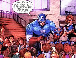 gavinfreedom:  Marvel Adventures: Avengers #30↳ Where Steve has an “appointment” and their faces say it all. [Part 1/3] 