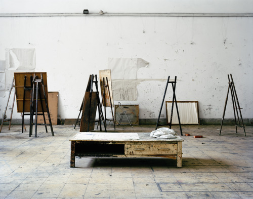 likeafieldmouse:  Leonora Hamill - Art in Progress (2009-12) Artist’s statement:  “Art in Progress is an exploration of art schools across Europe, Asia, Africa and the Americas. I photograph empty studios in art schools marked with the richness