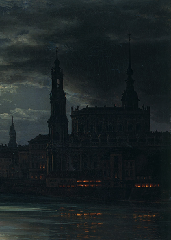 sophistae:  Johan Christian Dahl, View of Dresden by Moonlight (detail), 1839 (x) 
