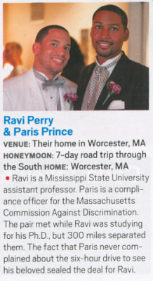 sonofbaldwin:  Jet magazine features its first SGL married couple in its congratulatory nuptials section. 