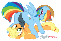 mlp-fim-gay-collection:  MLP Gay Collection #27 No real meaning behind this post. I just selected 7 random posts and said “These are the ones that will be posted today.” Enjoy! Rainbow Dash, Apple Jack; Zajice (FA) Big Macintosh, Caramel; Artist Unknown
