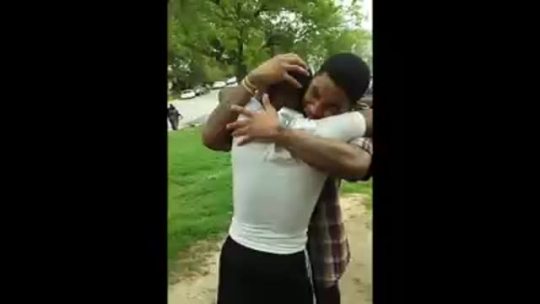 elionking:  edgarallan-hoe:  lickmyeyeballsss:  imsoshive:  sckrewedup:  Brothers are reunited after 11 years when oldest is released from prison.  real  This put the biggest fucking smile on my face how beautiful. Fuck yes.  This was literally me when