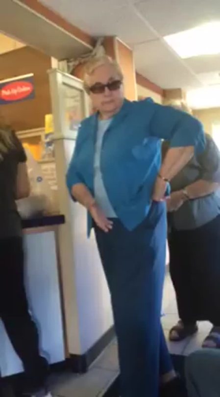 cutely-perverted:  turtleneckheaux:  king-emare:    So today at IHOP a white lady stepped in and insulted my mother for speaking Spanish. She told my mom to learn English Or get out of America.my mom does speak English with an accent though! I stepped