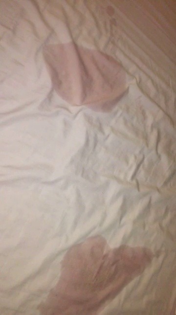 The aftermath when you’re both squirters…. new bedding it is! 