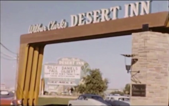 vintagelasvegas:  Las Vegas Strip, December 1956Silent 8mm home movie filmed while traveling down and back up the Strip, from the Thunderbird, to Royal Nevada, Silver Slipper, New Frontier, Flamingo, Sands, Desert Inn, and Sahara. Video courtesy Ray
